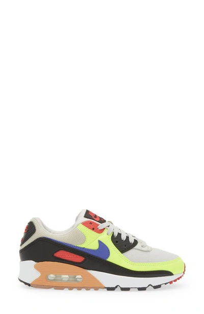 Shop Nike Air Max 90 Sneaker In Bone/ Ultramarine/ Volt/ Black