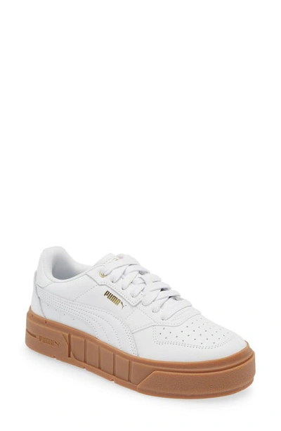 Shop Puma Cali Court Sneaker In White-white-gold