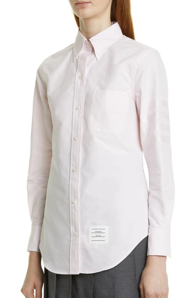 Shop Thom Browne Cotton Button-down Shirt In Light Pink