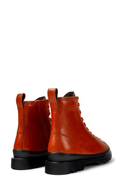 Camper Brutus Combat Boot In Medium Red