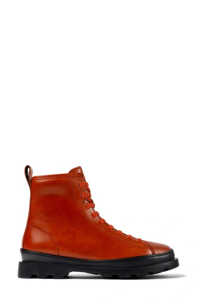 Camper Brutus Combat Boot In Medium Red