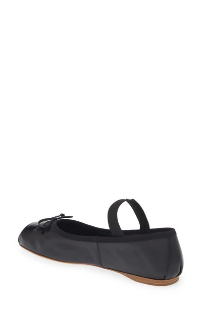 Shop Miu Miu Lea Logo Ballerina Flat In Black