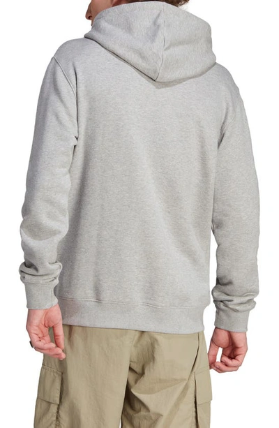 Shop Adidas Originals Lifestyle Trefoil Graphic Hoodie In Medium Grey Heather