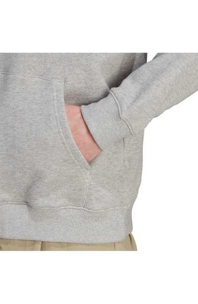 Shop Adidas Originals Lifestyle Trefoil Graphic Hoodie In Medium Grey Heather