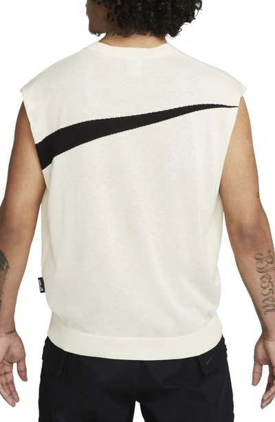 Nike Swoosh Graphic Sweater Vest In White | ModeSens