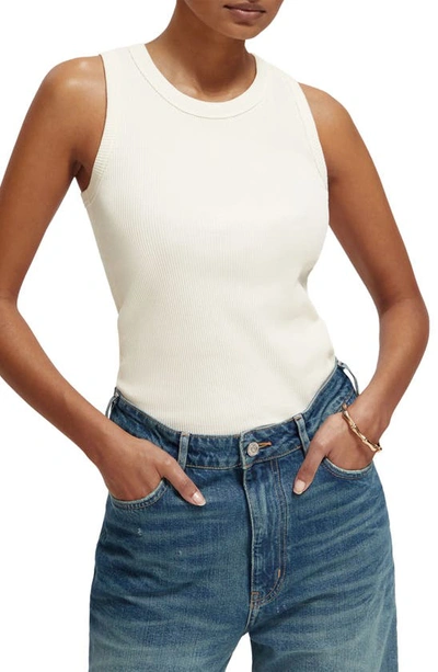 Scotch & Soda Rib Tank In Ecru
