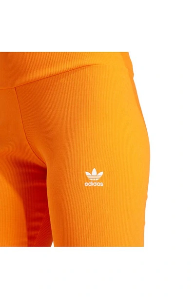 Shop Adidas Originals Lifestyle 3-stripes Short Leggings In Orange