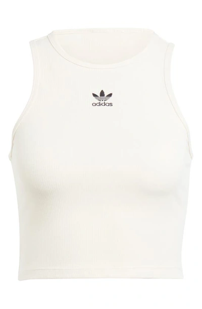 Shop Adidas Originals Adicolor Essentials Rib Crop Tank In Wonder White