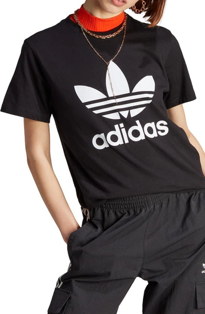 Adidas Originals Adidas Women\'s Originals Adicolor Classics Trefoil T-shirt  (plus Size) In Black | ModeSens