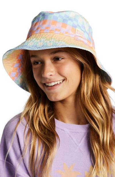 Shop Billabong Kids' Bucket List Daisy Print Hat In Mint Chip Multi