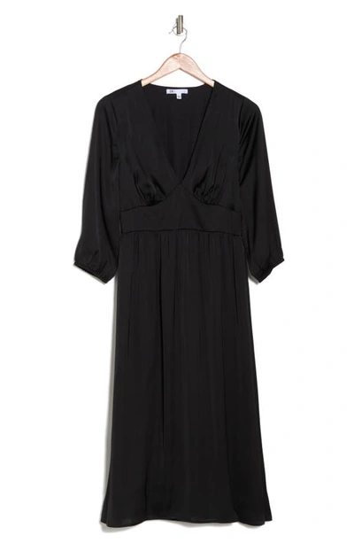 Shop Daniel Rainn Geo Print Deep V-neck Midi Dress In Black