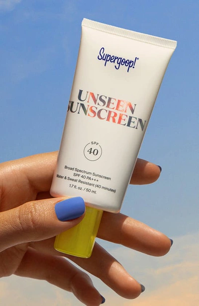 Shop Supergoopr Unseen Sunscreen Broad Spectrum Spf 40 Pa+++, 0.5 oz