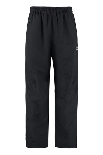Shop Balenciaga 3b Sports Icon Nylon Track-pants In Black