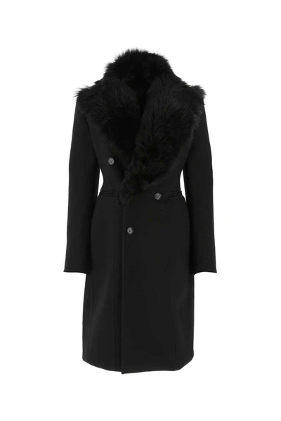 Shop Bottega Veneta Double-breasted Tailored Coat In Black