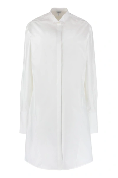 Shop Loewe Cotton Shirtdress In White