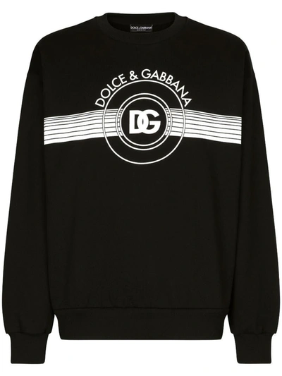 Shop Dolce & Gabbana Logo Print Sweatshirt In Black