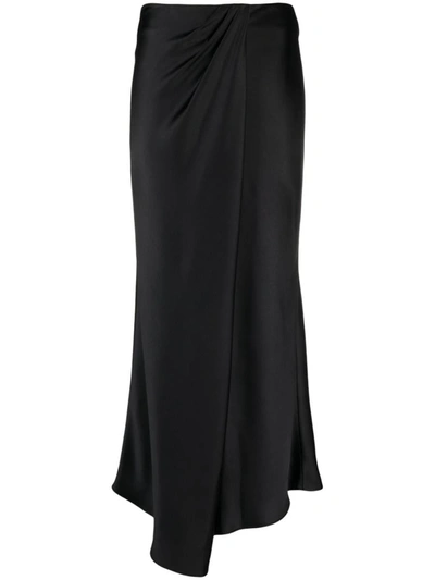 Shop Pinko Asymmetric Maxi Skirt In Black