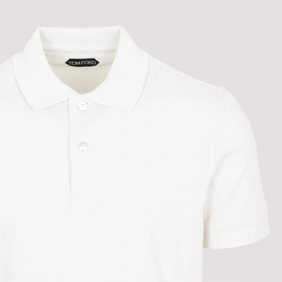 Shop Tom Ford Tennis Piquet Polo Shirt Tshirt In Nude &amp; Neutrals