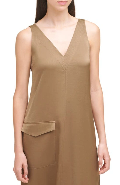 Shop Dkny Sportswear Sleeveless Dress In Caper