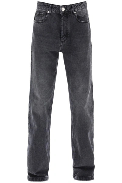 Shop Ami Alexandre Mattiussi Ami Paris Loose Jeans With Straight Cut In Grey