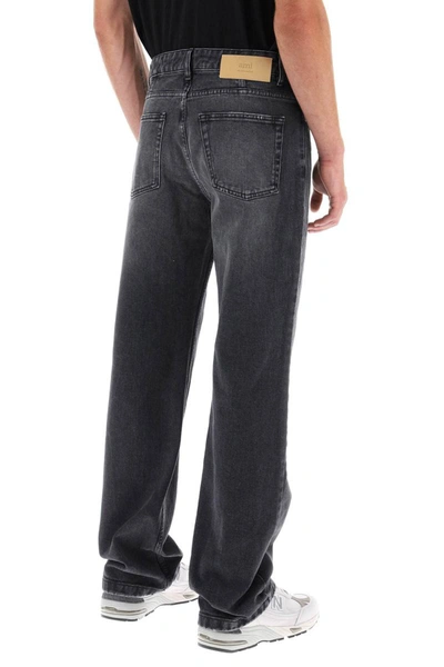 Shop Ami Alexandre Mattiussi Ami Paris Loose Jeans With Straight Cut In Grey