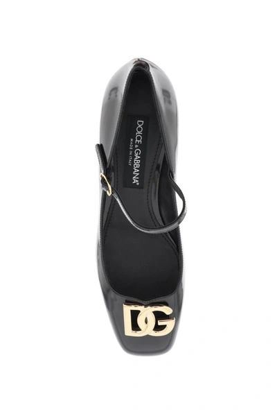 Shop Dolce & Gabbana Brushed Leather Mary Jane In Black