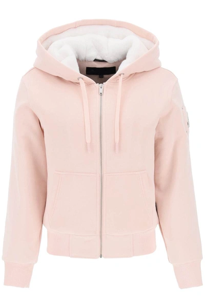 Shop Moose Knuckles 'bunny' Jacket With Eco-fur Insert In Pink