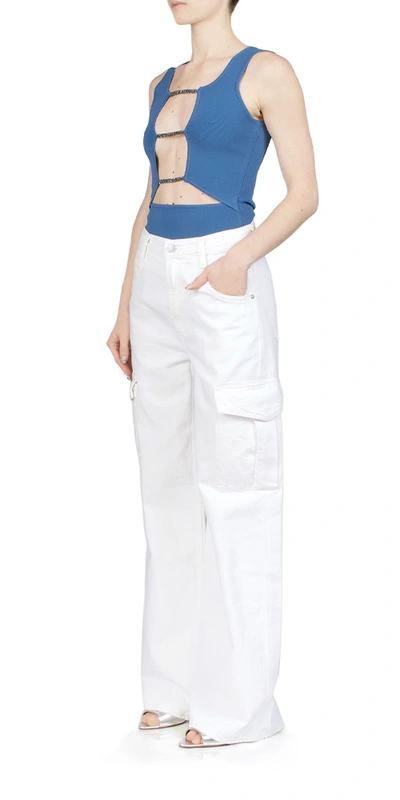 Christopher Esber Crystal Lattice Tank Top In Mare