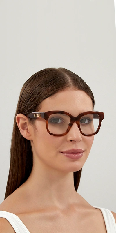 Shop Gucci Script Acetate Optical Glasses