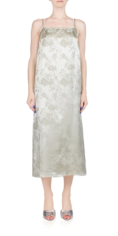6397 Jacquard Slip Midi Dress In Ash