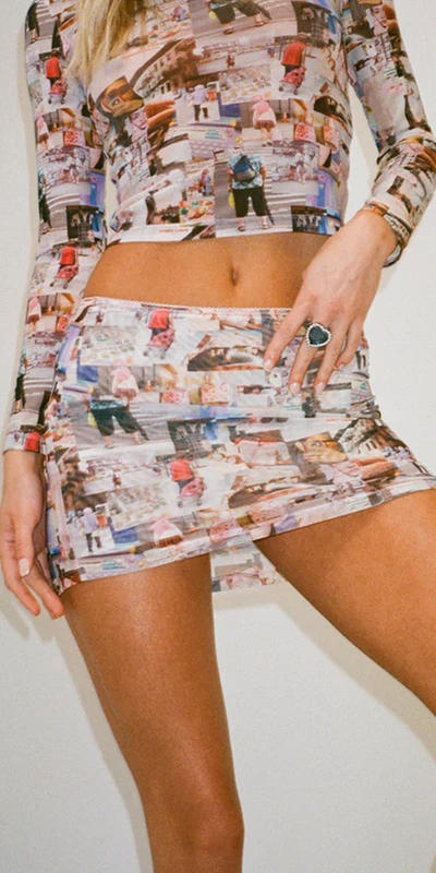 Shop Sandy Liang Jed Mesh Mini Skirt