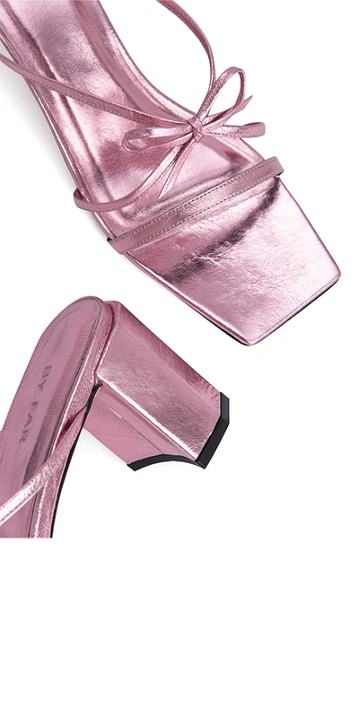 Shop By Far June Sandals Pink Metallic Leather