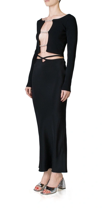 Christopher Esber Black Loophole Midi Skirt