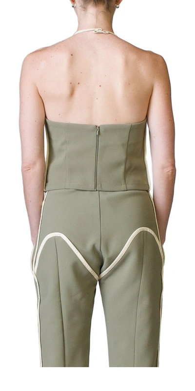 Shop Paris Georgia Nassia Singlet Khaki & Cream