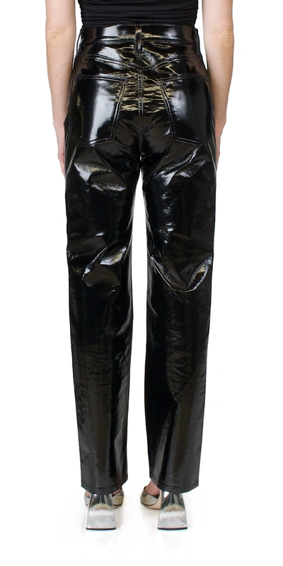 Shop Agolde Recycled Leather 90's Pinch Waist Black Patent