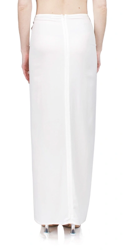 Shop Christopher Esber Ruched Skirt White