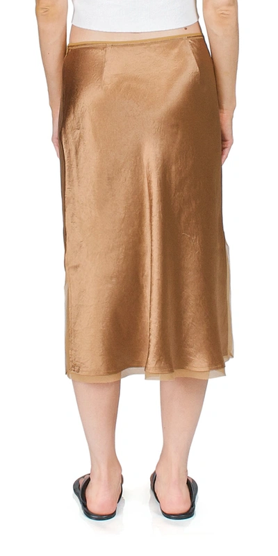Shop Vince Silk Chiffon-trimmed Slip Skirt