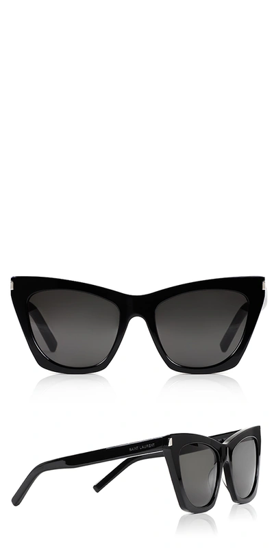 Shop Saint Laurent Sl 214 Kate Black Sunglasses