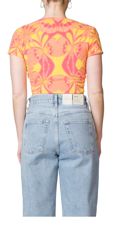 Shop Priscavera Terry Jacquard Crop Top