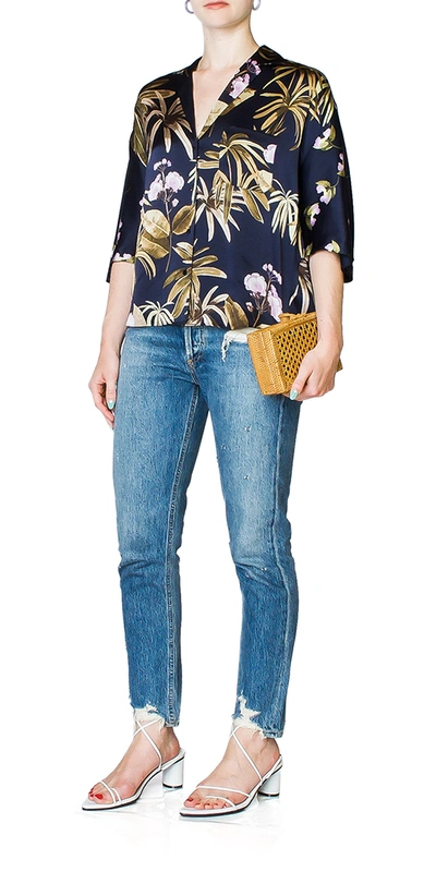 Shop Vince Tropical Garden Silk Pj Shirt