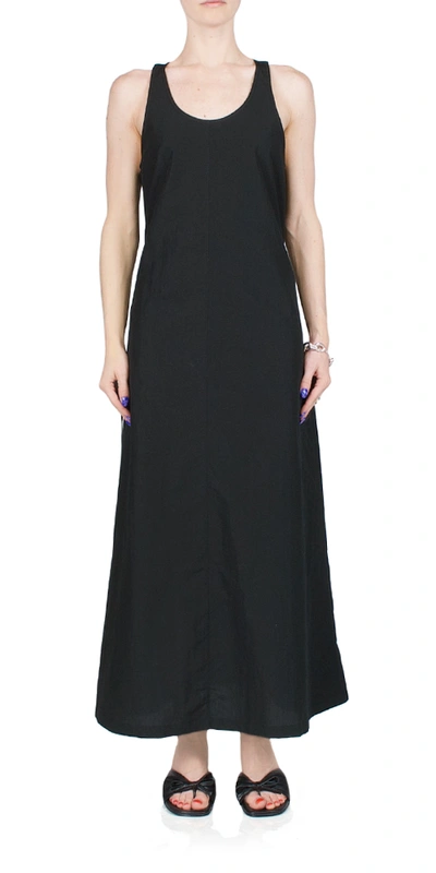 6397 Black Drawstring Maxi Dress