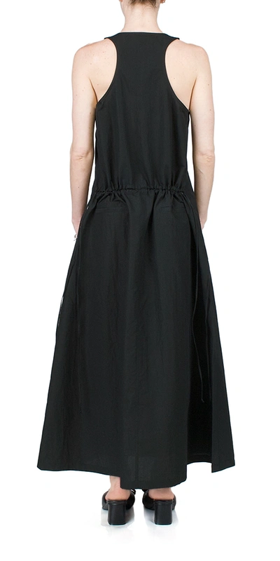 6397 Black Drawstring Maxi Dress