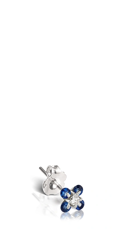 MARIA TASH WHITE GOLD DIAMOND BLUE SAPPHIRE STUD 