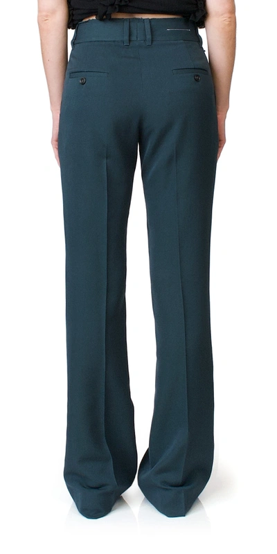 Shop Mm6 Maison Margiela Wide Leg Trousers Petrol