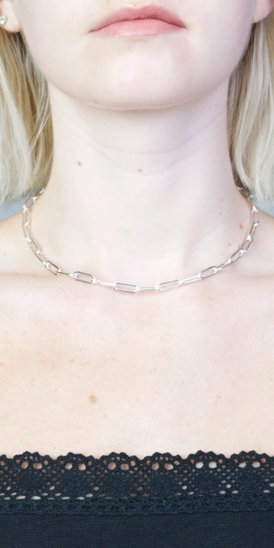 Loren Stewart Xl Long Link Choker In Silver