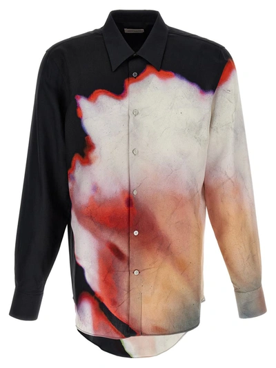 Shop Alexander Mcqueen 'ink Flower' Shirt In Multicolor