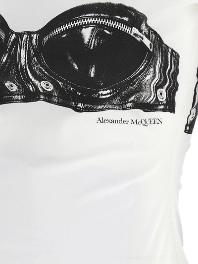 Shop Alexander Mcqueen Corset Print T-shirt In White/black