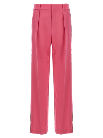 Shop Area 'crystal Embellished' Pants In Fuchsia