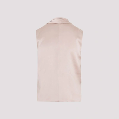 Shop Giorgio Armani Silk Top Shirt In Nude &amp; Neutrals