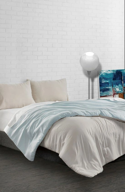 Shop Ella Jayne Home Microfiber Down-alternative Reversible Comforter Set In Seafoam/linen